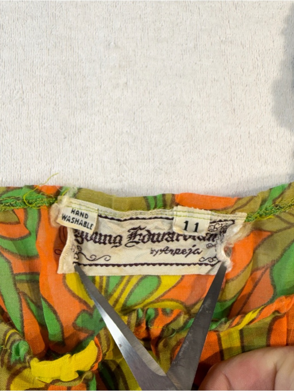 Vintage 70's Young Edwardian Psychedelic Mini Dress - Picture 2 of 6